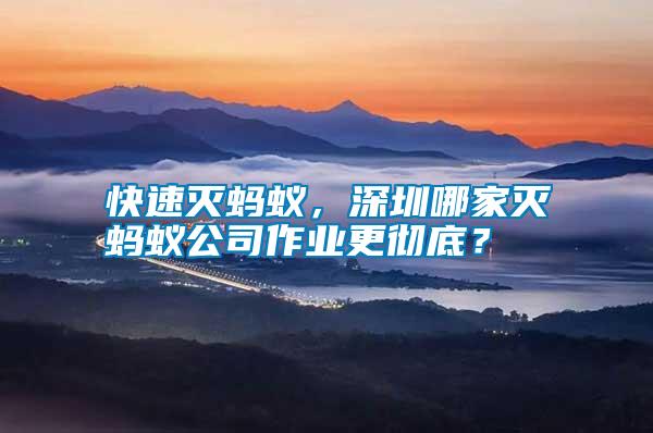 快速滅螞蟻，深圳哪家滅螞蟻公司作業(yè)更徹底？