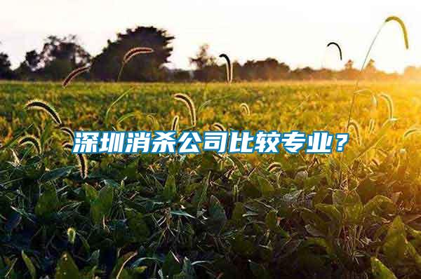 深圳消殺公司比較專業(yè)？