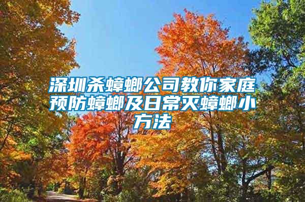 深圳殺蟑螂公司教你家庭預(yù)防蟑螂及日常滅蟑螂小方法