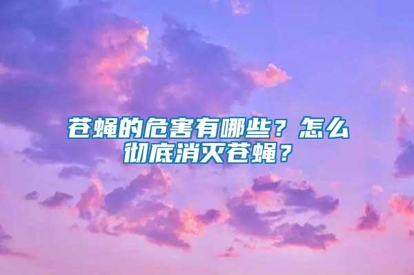 蒼蠅的危害有哪些？怎么徹底消滅蒼蠅？