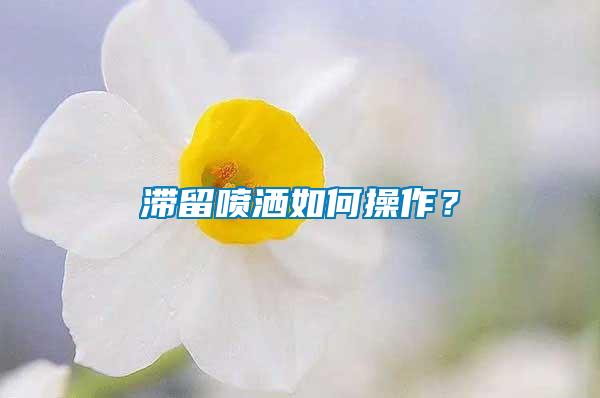 滯留噴灑如何操作？