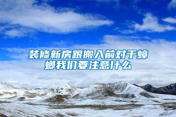 裝修新房跟搬入前對于蟑螂我們要注意什么