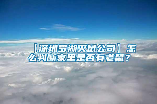 【深圳羅湖滅鼠公司】怎么判斷家里是否有老鼠？