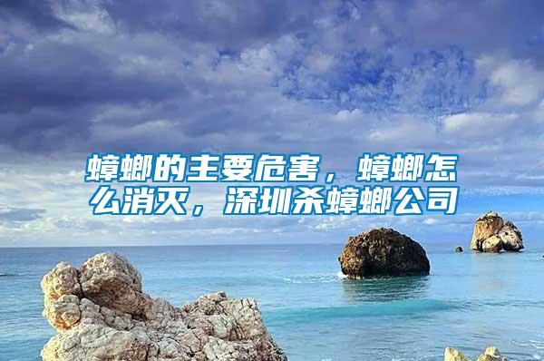 蟑螂的主要危害，蟑螂怎么消滅，深圳殺蟑螂公司