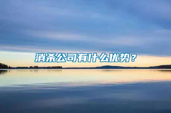 消殺公司有什么優(yōu)勢？