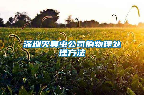 深圳滅臭蟲(chóng)公司的物理處理方法