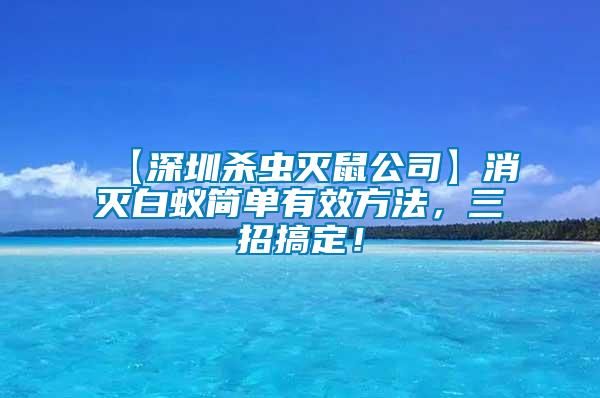 【深圳殺蟲滅鼠公司】消滅白蟻簡單有效方法，三招搞定！