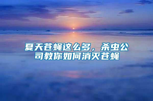 夏天蒼蠅這么多，殺蟲公司教你如何消滅蒼蠅