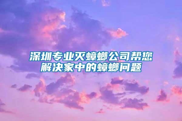 深圳專業(yè)滅蟑螂公司幫您解決家中的蟑螂問題