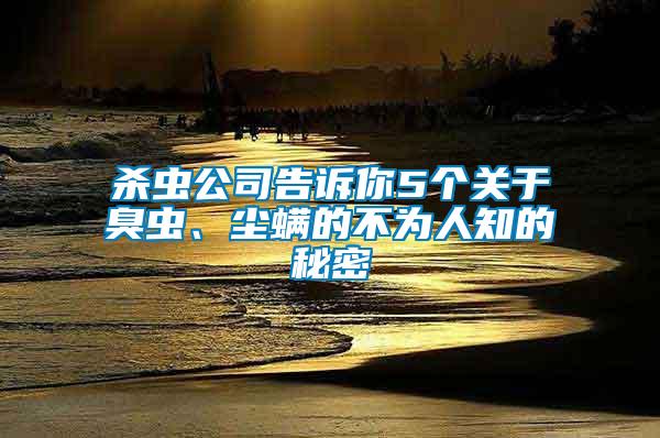 殺蟲公司告訴你5個(gè)關(guān)于臭蟲、塵螨的不為人知的秘密