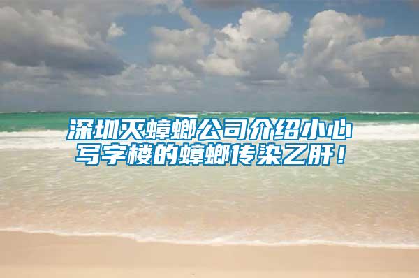 深圳滅蟑螂公司介紹小心寫字樓的蟑螂傳染乙肝！