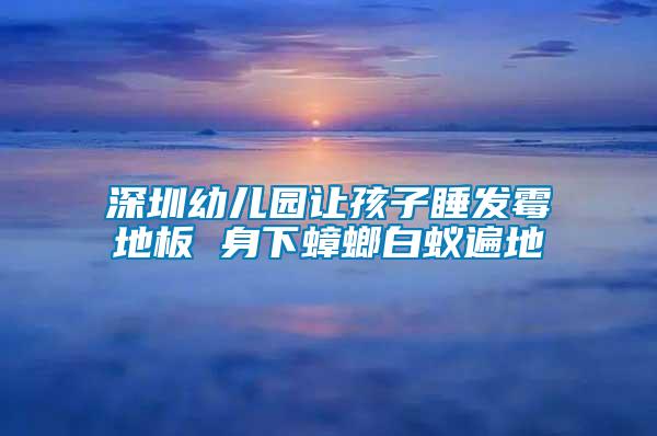 深圳幼兒園讓孩子睡發(fā)霉地板 身下蟑螂白蟻遍地