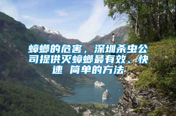 蟑螂的危害，深圳殺蟲公司提供滅蟑螂最有效、快速 簡單的方法