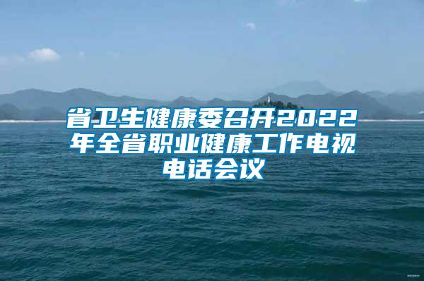 省衛(wèi)生健康委召開(kāi)2022年全省職業(yè)健康工作電視電話會(huì)議