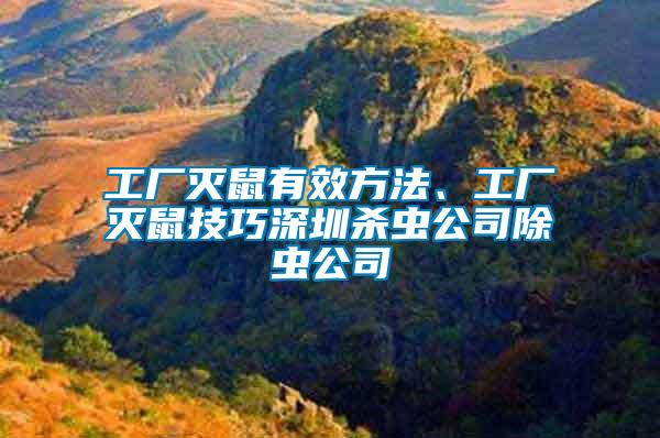 工廠滅鼠有效方法、工廠滅鼠技巧深圳殺蟲公司除蟲公司