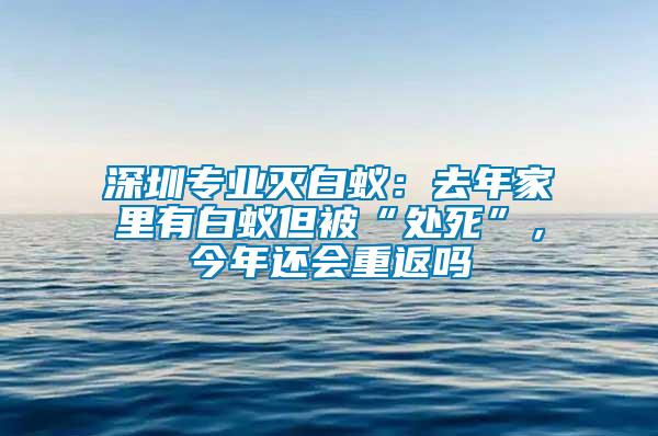 深圳專業(yè)滅白蟻：去年家里有白蟻但被“處死”，今年還會重返嗎