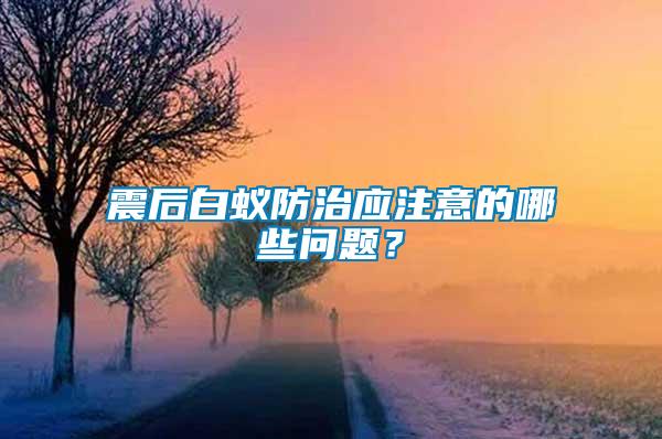 震后白蟻防治應(yīng)注意的哪些問題？