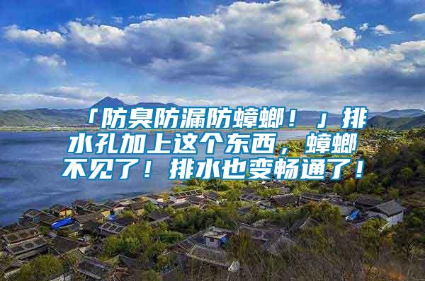 「防臭防漏防蟑螂！」排水孔加上這個東西，蟑螂不見了！排水也變暢通了！