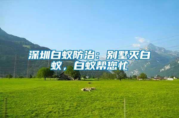 深圳白蟻防治：別墅滅白蟻，白蟻幫您忙