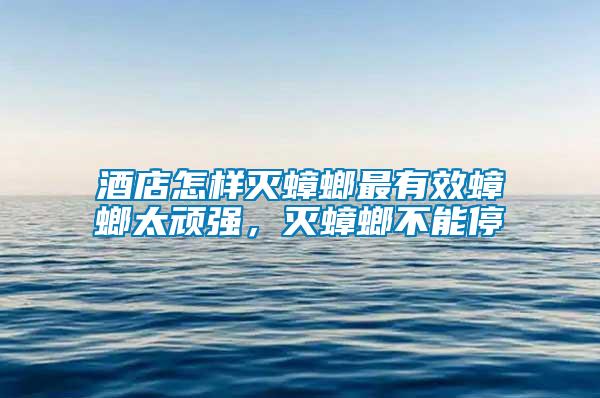 酒店怎樣滅蟑螂最有效蟑螂太頑強(qiáng)，滅蟑螂不能停