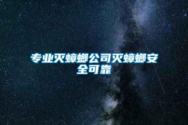 專業(yè)滅蟑螂公司滅蟑螂安全可靠