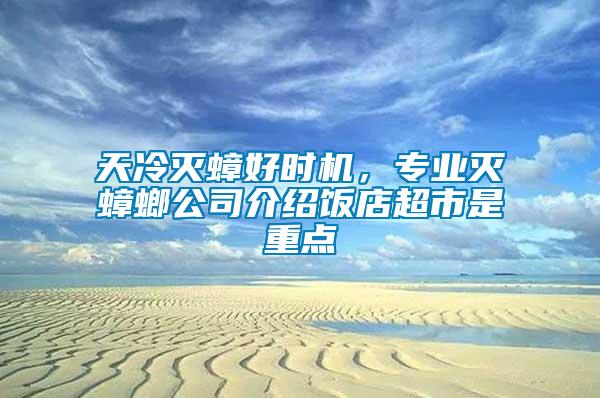 天冷滅蟑好時(shí)機(jī)，專業(yè)滅蟑螂公司介紹飯店超市是重點(diǎn)