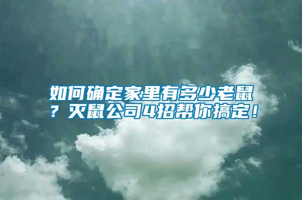 如何確定家里有多少老鼠？滅鼠公司4招幫你搞定！