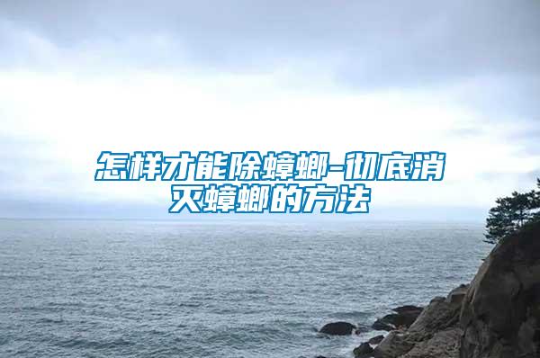 怎樣才能除蟑螂-徹底消滅蟑螂的方法