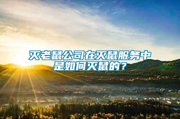 滅老鼠公司在滅鼠服務(wù)中是如何滅鼠的？