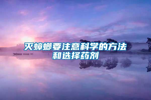 滅蟑螂要注意科學(xué)的方法和選擇藥劑