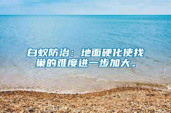 白蟻防治：地面硬化使找巢的難度進(jìn)一步加大。