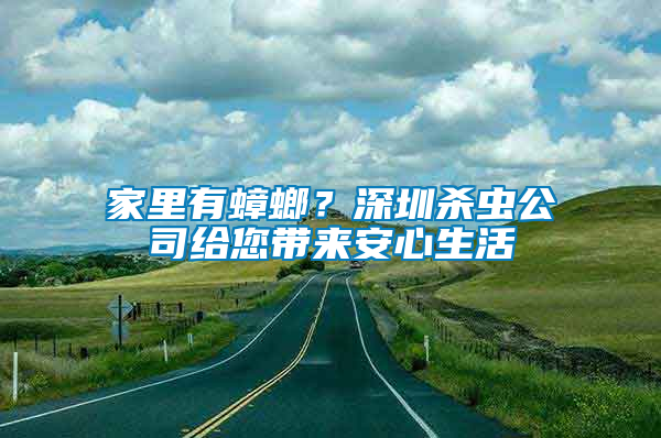 家里有蟑螂？深圳殺蟲公司給您帶來安心生活