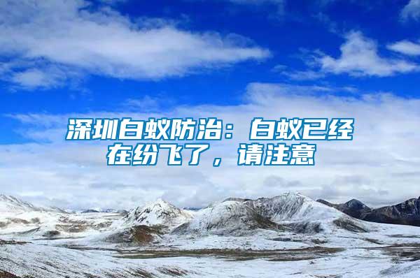 深圳白蟻防治：白蟻已經(jīng)在紛飛了，請注意