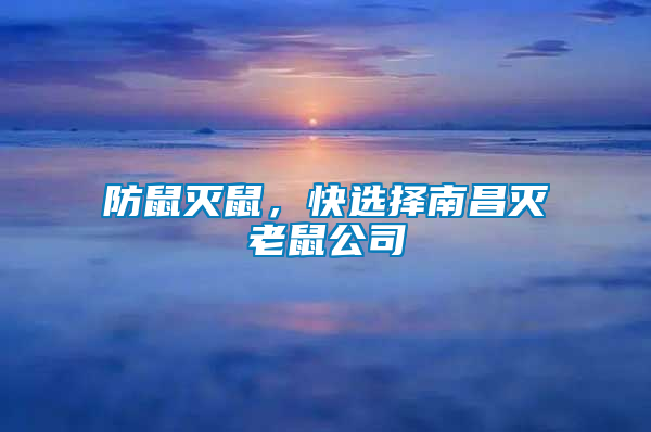 防鼠滅鼠，快選擇南昌滅老鼠公司