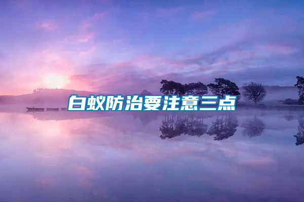 白蟻防治要注意三點(diǎn)