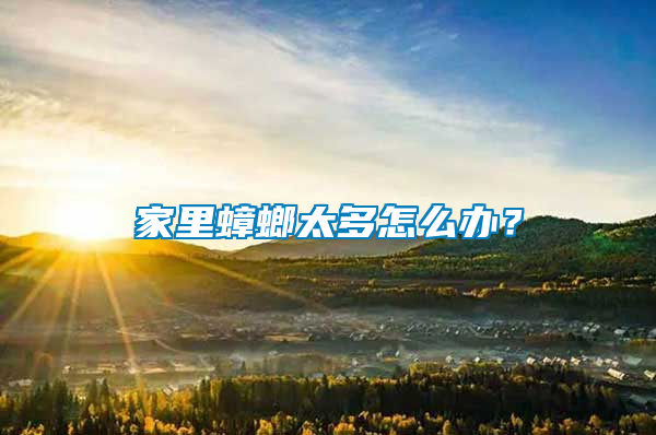 家里蟑螂太多怎么辦？