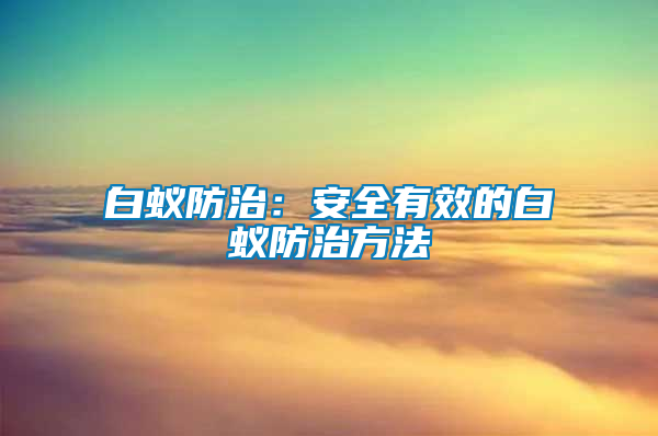 白蟻防治：安全有效的白蟻防治方法